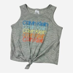 Calvin Klein Front Tie Tank Top Gray Size M